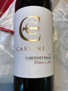 Cassini Cellars Collector's series Cabernet Franc 2012